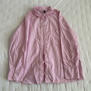 Divided Oversized Pink Button Down Shirt